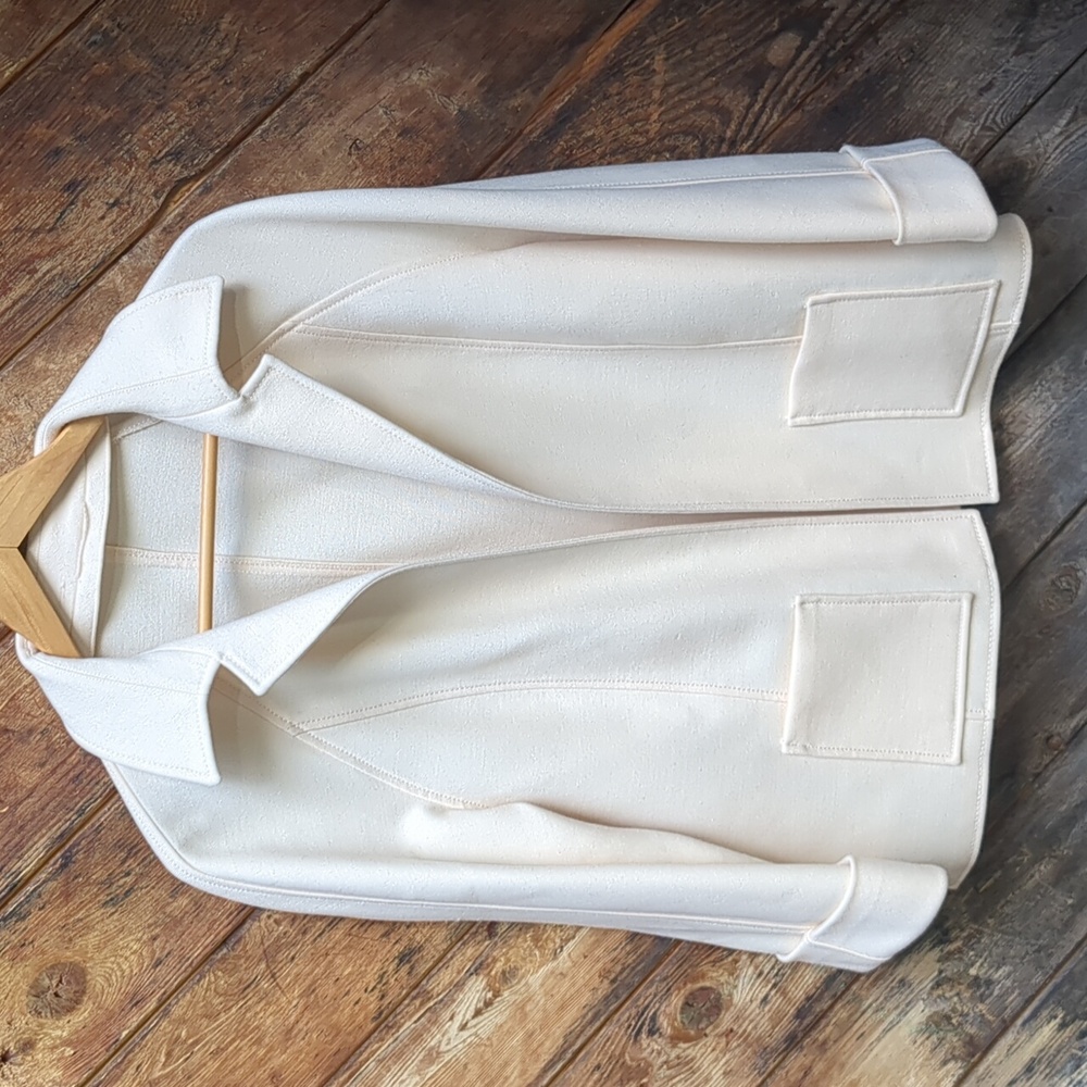 Basler Vintage jacket wool cream Raglan Sleeve Patch pockets 46 Large